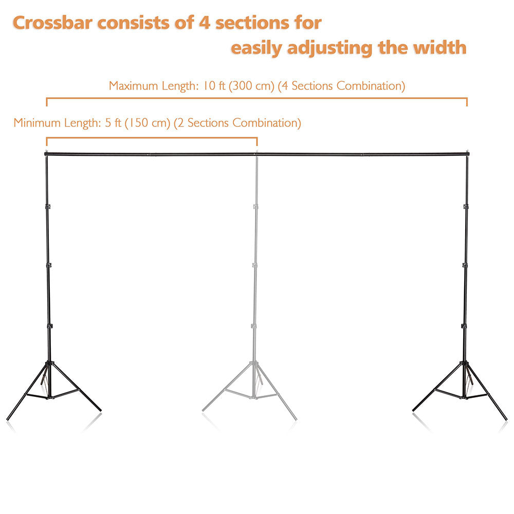 10'Wx8.5'H Backdrop Stand for Party Newborn Photography Black