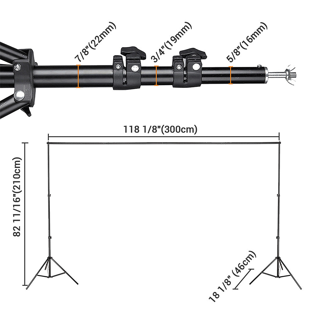 10'Wx7'H Backdrop Stand for Party Newborn Photography