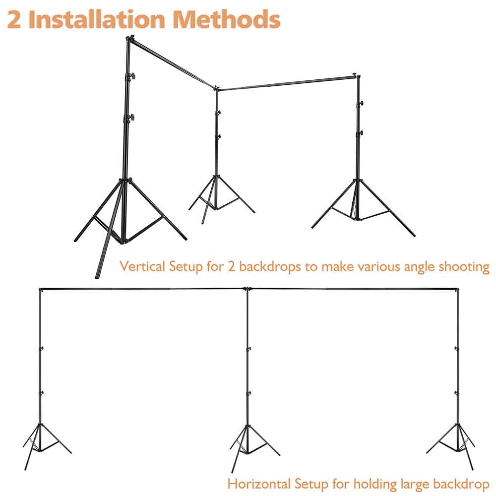 20'Wx10'H Heavy Duty Backdrop Stand Party Newborn Photo Decor Black