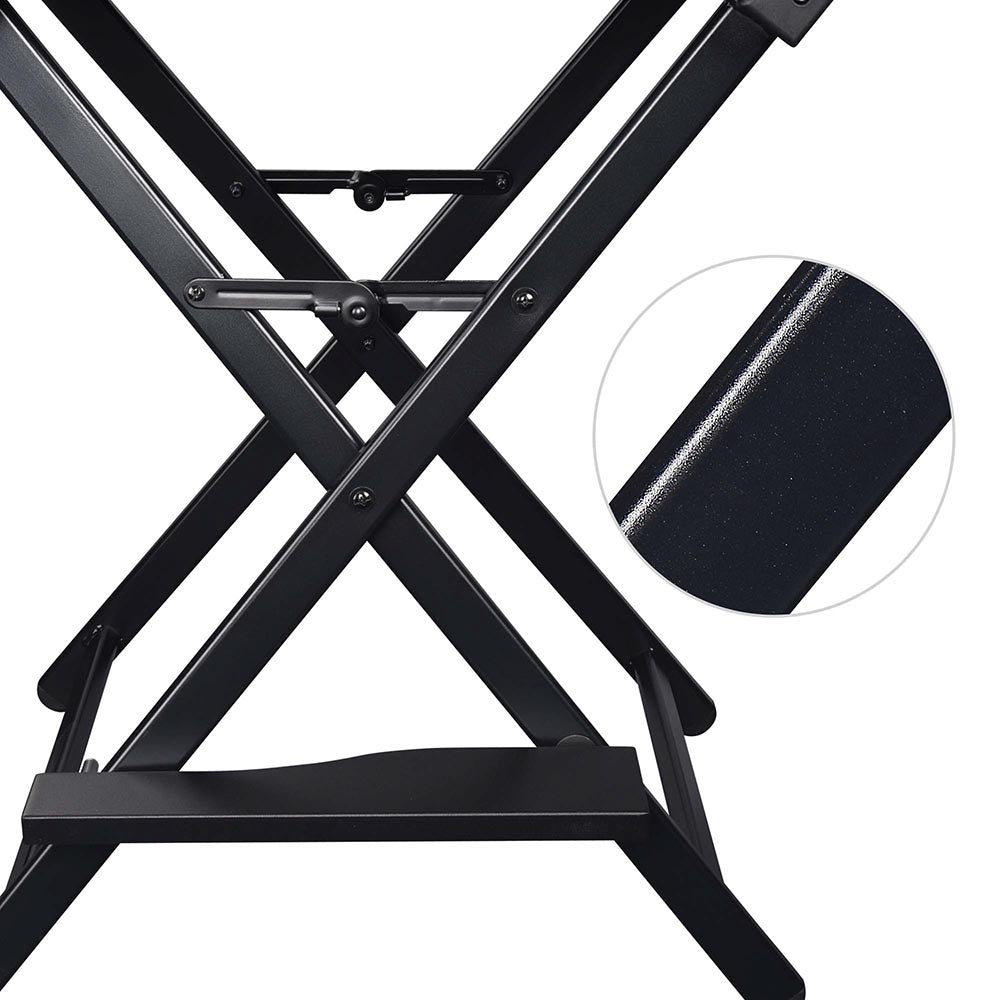 28" Black Directors Chair with Headrest Interview Chair Black