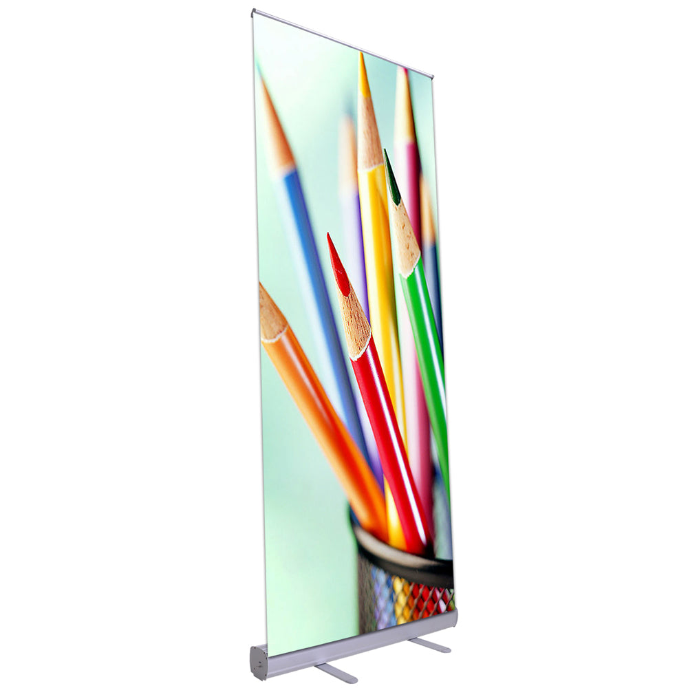 Aluminum Retractable Banner Stand 33"x79" 10ct/Pack Silver