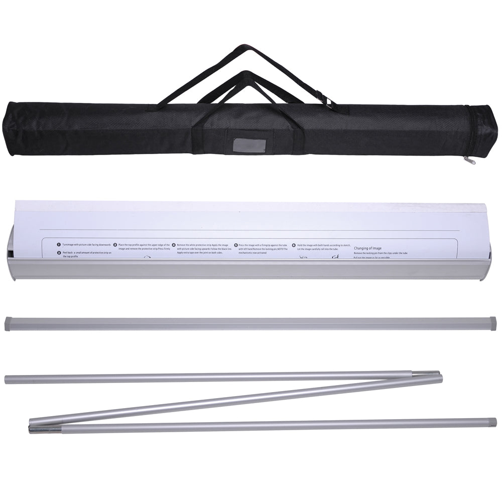 Aluminum Retractable Banner Stand with Legs 33"x79"