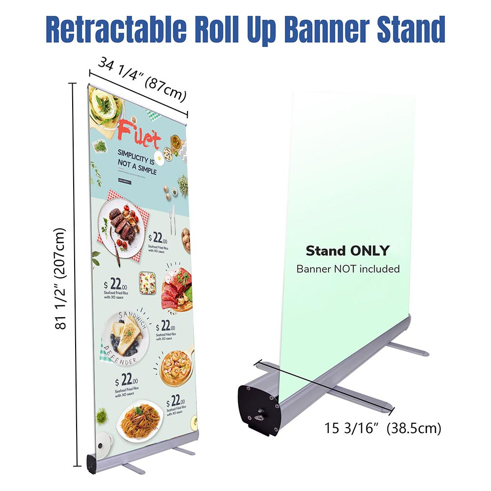 Aluminum Retractable Banner Stand with Legs 33"x79"