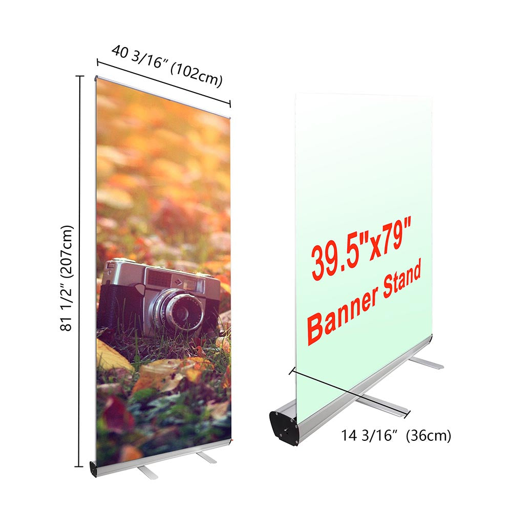 Aluminum Retractable Banner Stand with Legs 40x79