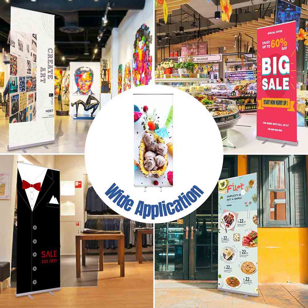 Aluminum Retractable Banner Stand with Legs 40x79
