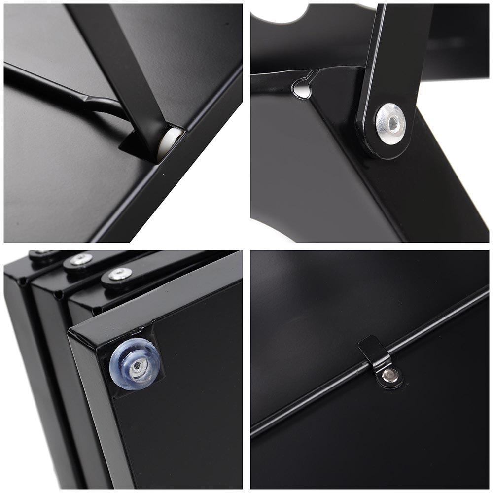 Magazine Rack Floor Stand 4-Pocket Black Metal