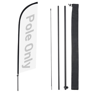 10ct. Feather Flag Pole Set - Height, Base Optional, 8.2ft Pole Only