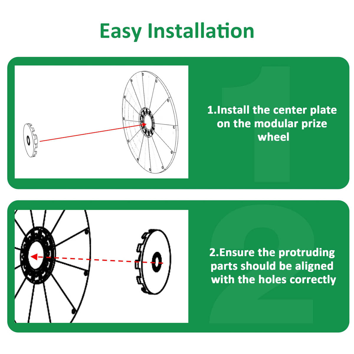 Modular Spin Wheel Parts - Plate, Center Piece, Peg Options