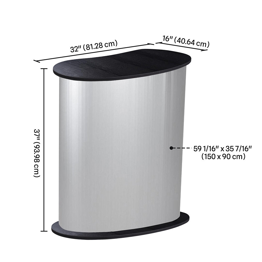 Portable Counter Display Podium Checkout Stand, Black Black