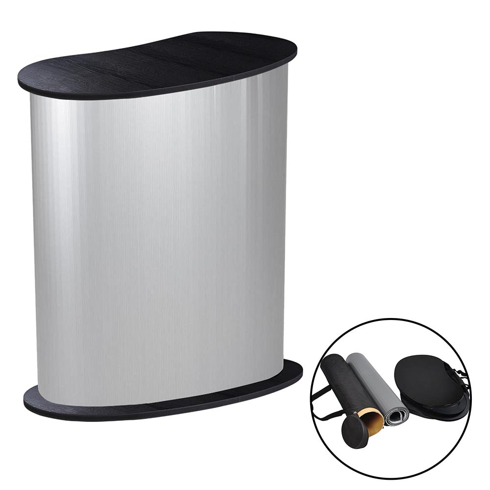 Portable Counter Display Podium Checkout Stand, Black Black