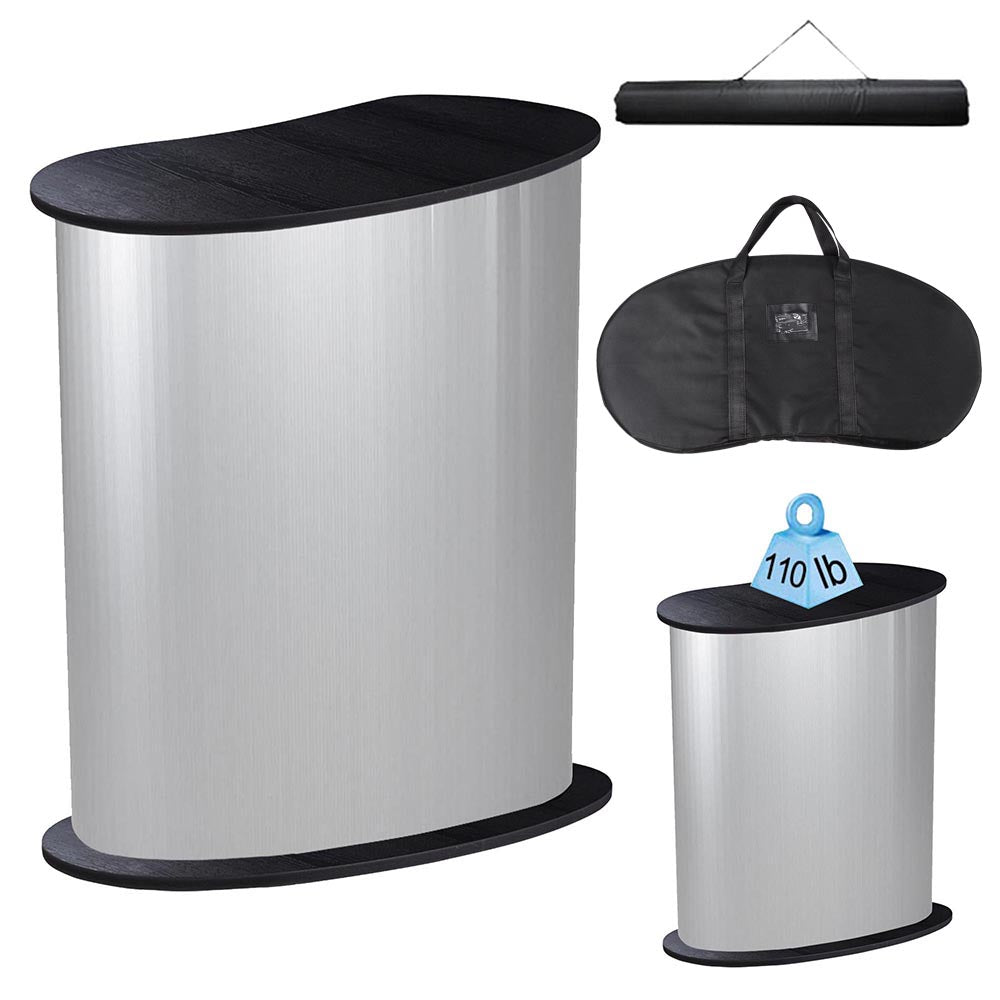 Portable Counter Display Podium Checkout Stand, Black Black