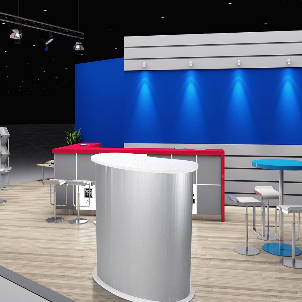 Portable Counter Display Podium Checkout Stand, White White