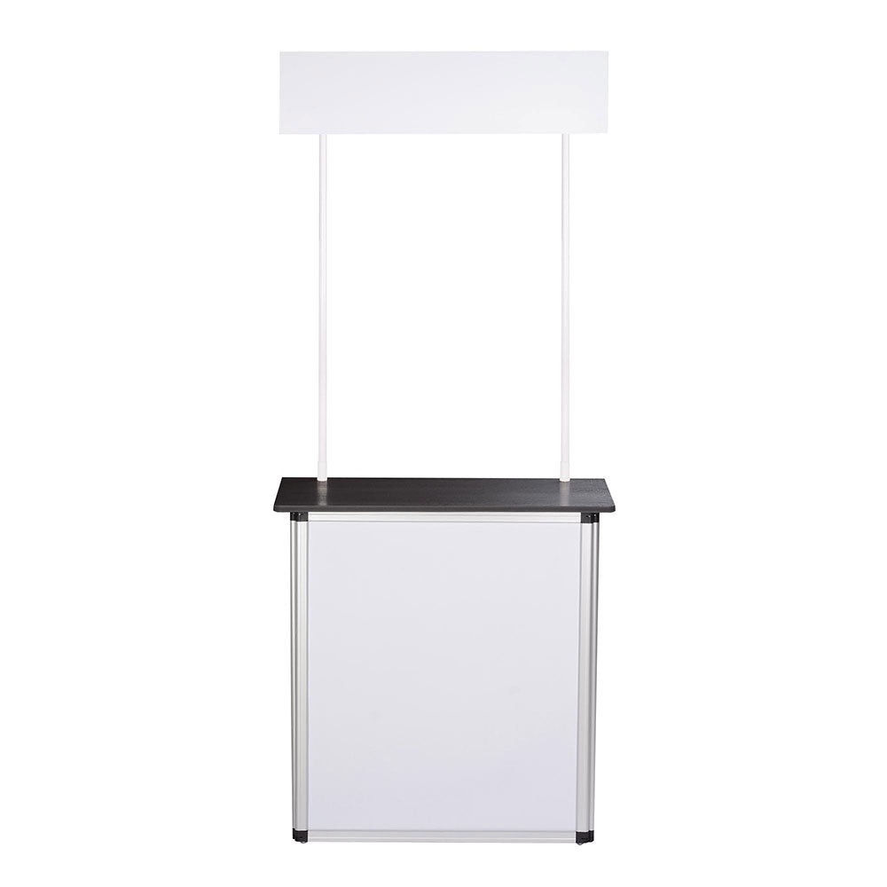Portable Promotional Counter with Inner Shelves Black Table