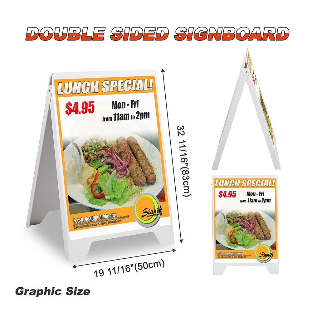 Sandwich Board A-Frame Sign Board Menu Board Stand PVC