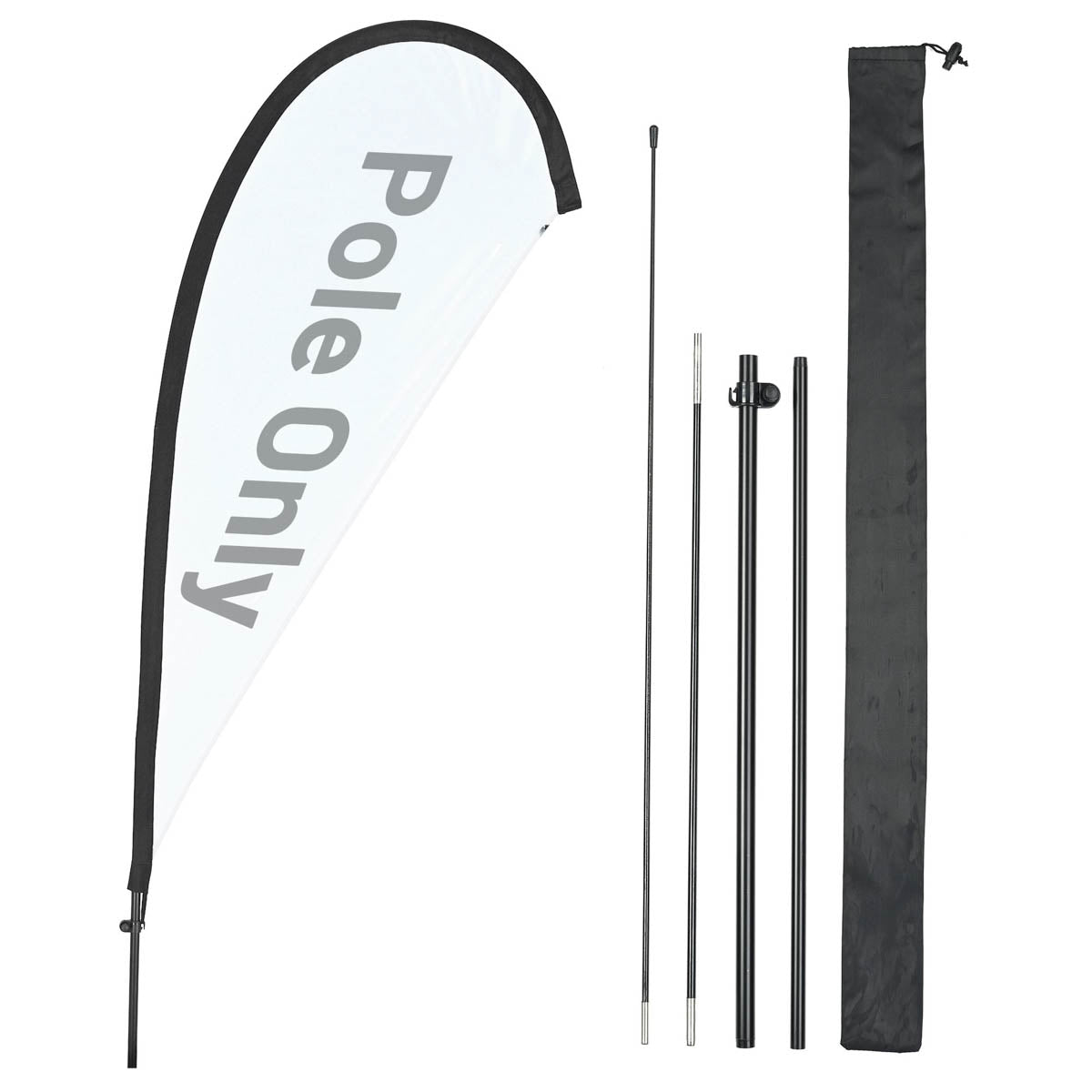 10ct. Teardrop Flag Pole Set - Height, Base Optional, 7.2ft Pole Only
