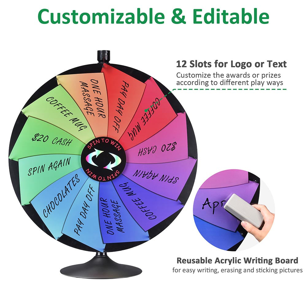 Breeze Spin Wheel Large Prize Wheel Tabletop 36" 12 Slots