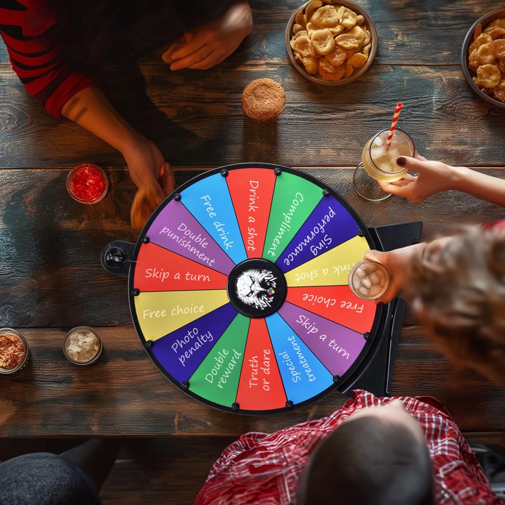 Spin Wheel Tabletop & Lay Flat, 20in. 14-Slot Black