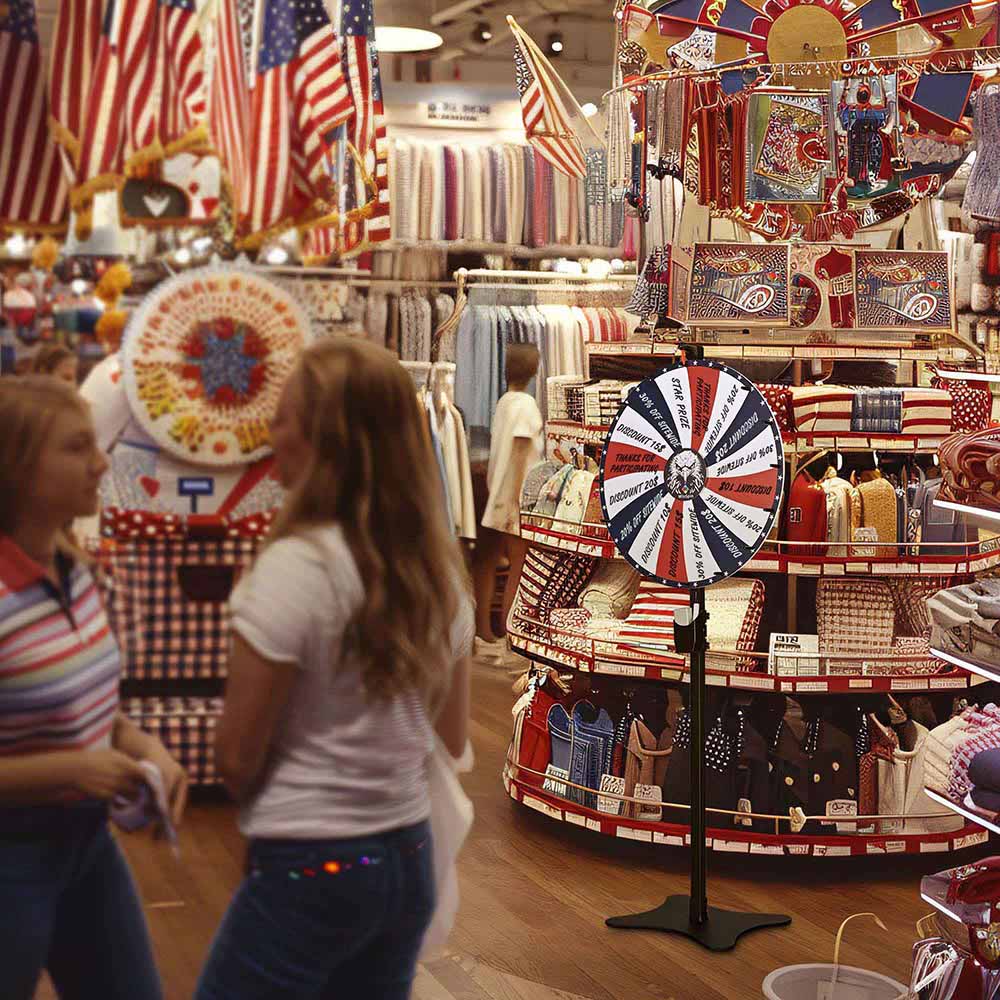 Spin Wheel with Metal Stand 24in. 16-Slot Tabletop & Floor Stand