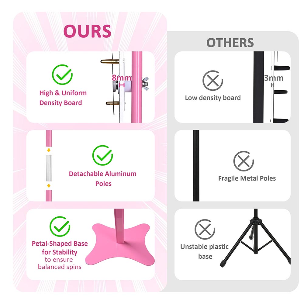 Sakura Pink Spin Wheel Floor Stand & Tabletop 24in. 8-Slot Pink
