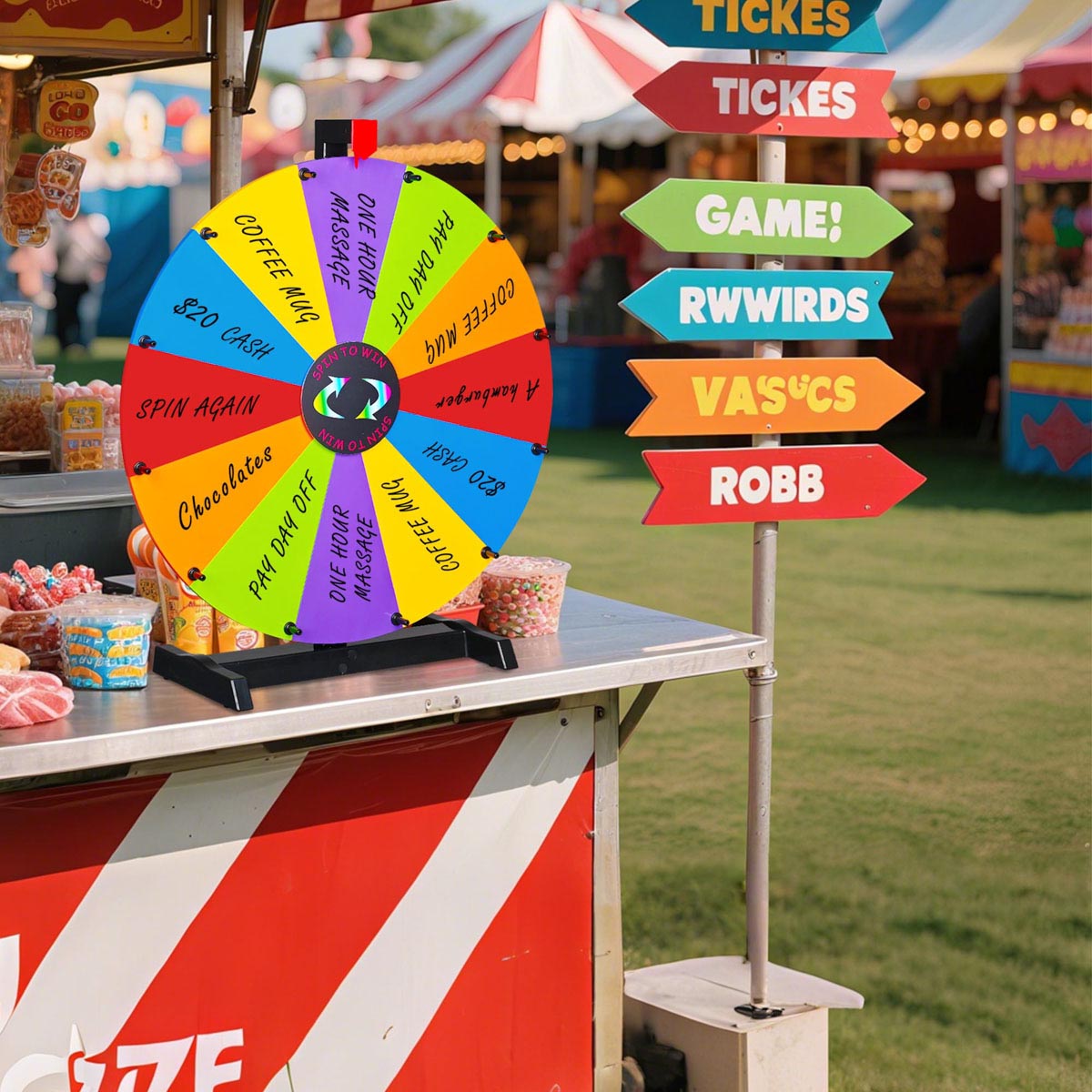 Modular Spin Wheel Tabletop 24in. Interchangeable 12-Slot