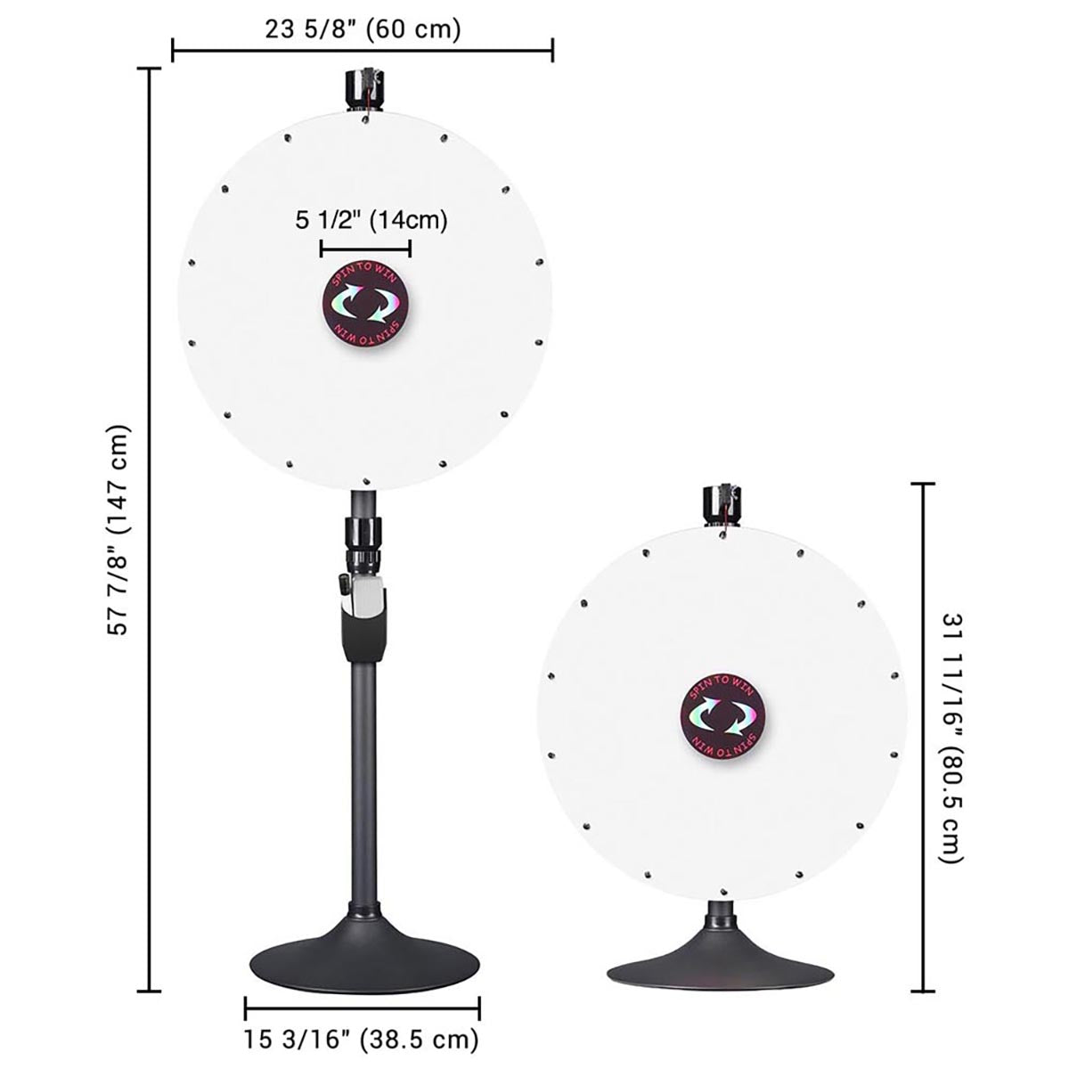 Custom Spin Wheel Tabletop & Floor Stand 24in. 14-Slot 1ct/pk White