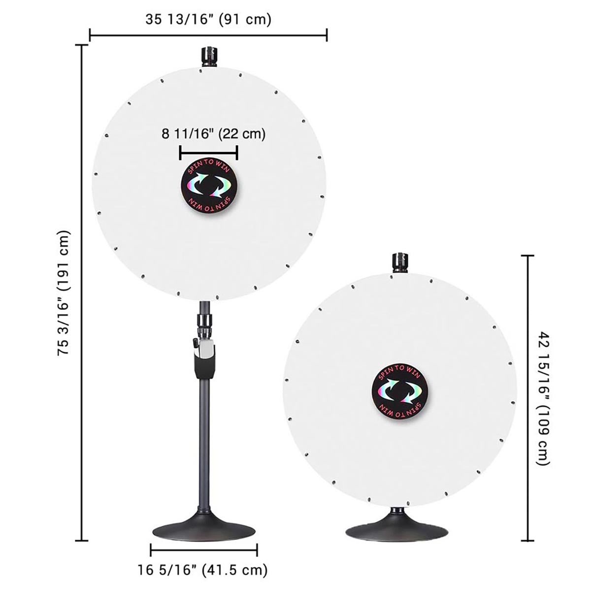 Custom Spin Wheel Tabletop & Floor Stand 36in. 1ct/pk White