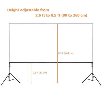 10'Wx8.5'H Backdrop Stand for Party Newborn Photography Black