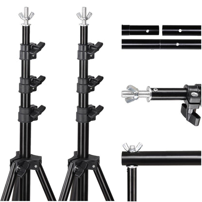 10'Wx8.5'H Backdrop Stand for Party Newborn Photography Black