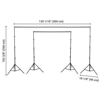 10'Wx8.5'H Backdrop Stand for Party Newborn Photography Black