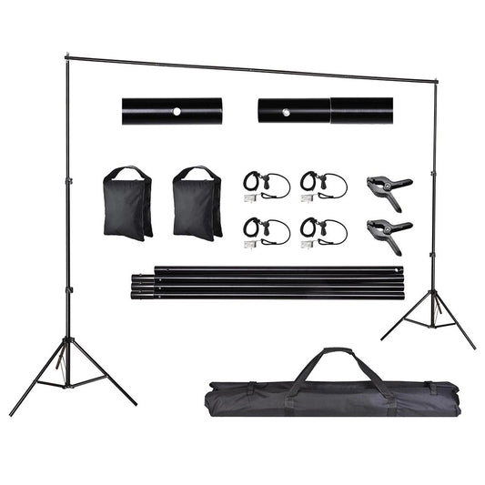 10'Wx7'H Backdrop Stand for Party Newborn Photography Black