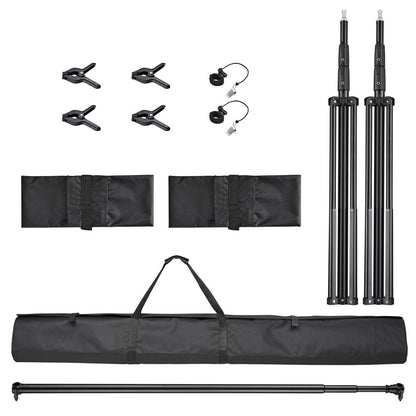 10'Wx9.6'H Backdrop Stand for Party Newborn Photography Black