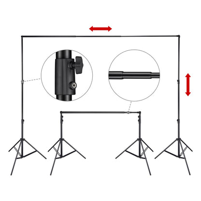 10'Wx9.6'H Backdrop Stand for Party Newborn Photography Black