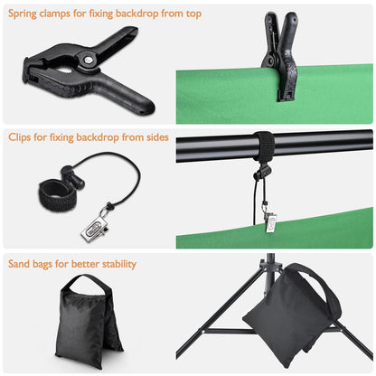 10'Wx9.6'H Backdrop Stand for Party Newborn Photography Black