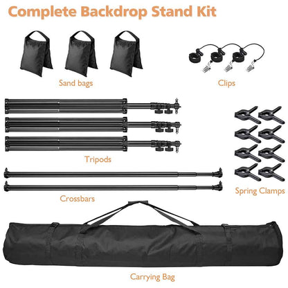 20'Wx10'H Heavy Duty Backdrop Stand Party Newborn Photo Decor Black