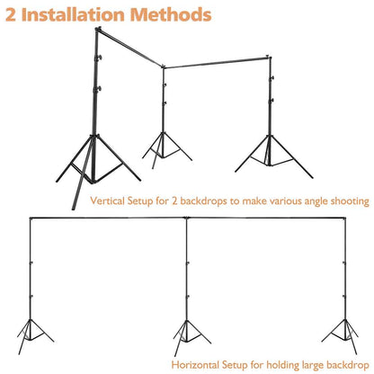 20'Wx10'H Heavy Duty Backdrop Stand Party Newborn Photo Decor Black