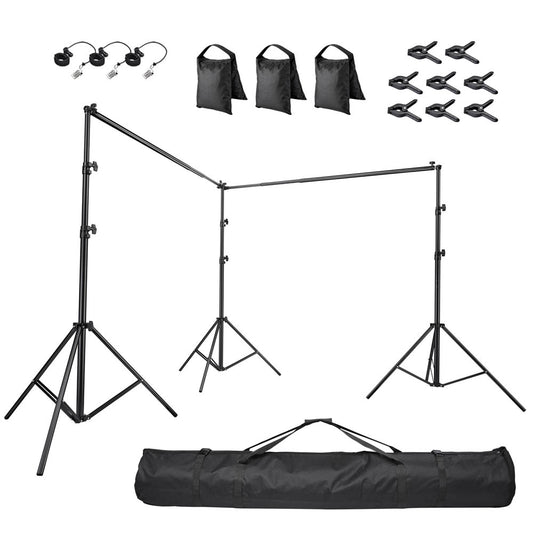 20'Wx10'H Heavy Duty Backdrop Stand Party Newborn Photo Decor Black