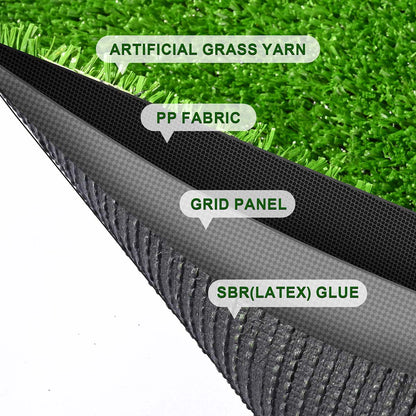 Artificial Grass Turf Faux Grass 3/8" Thick, 65x3ft Green