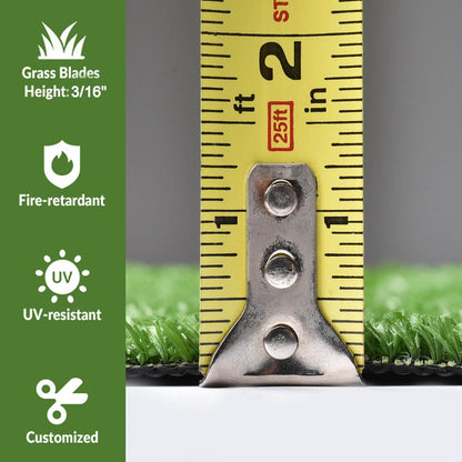 Artificial Grass Turf Faux Grass 3/8" Thick, 33x3ft Green