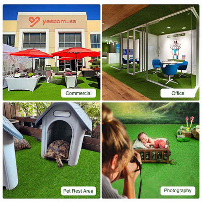 Artificial Grass Turf Faux Grass 3/8" Thick, 65x3ft Green