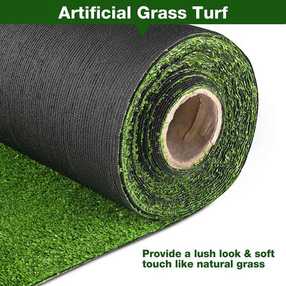 Artificial Grass Turf Faux Grass 3/8" Thick, 65x5ft Green