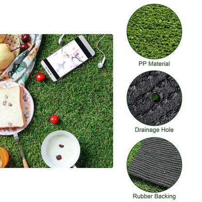 Artificial Grass Turf Faux Grass 3/8" Thick, 65x5ft Green