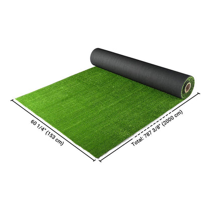 Artificial Grass Turf Faux Grass 3/8" Thick, 65x5ft Green