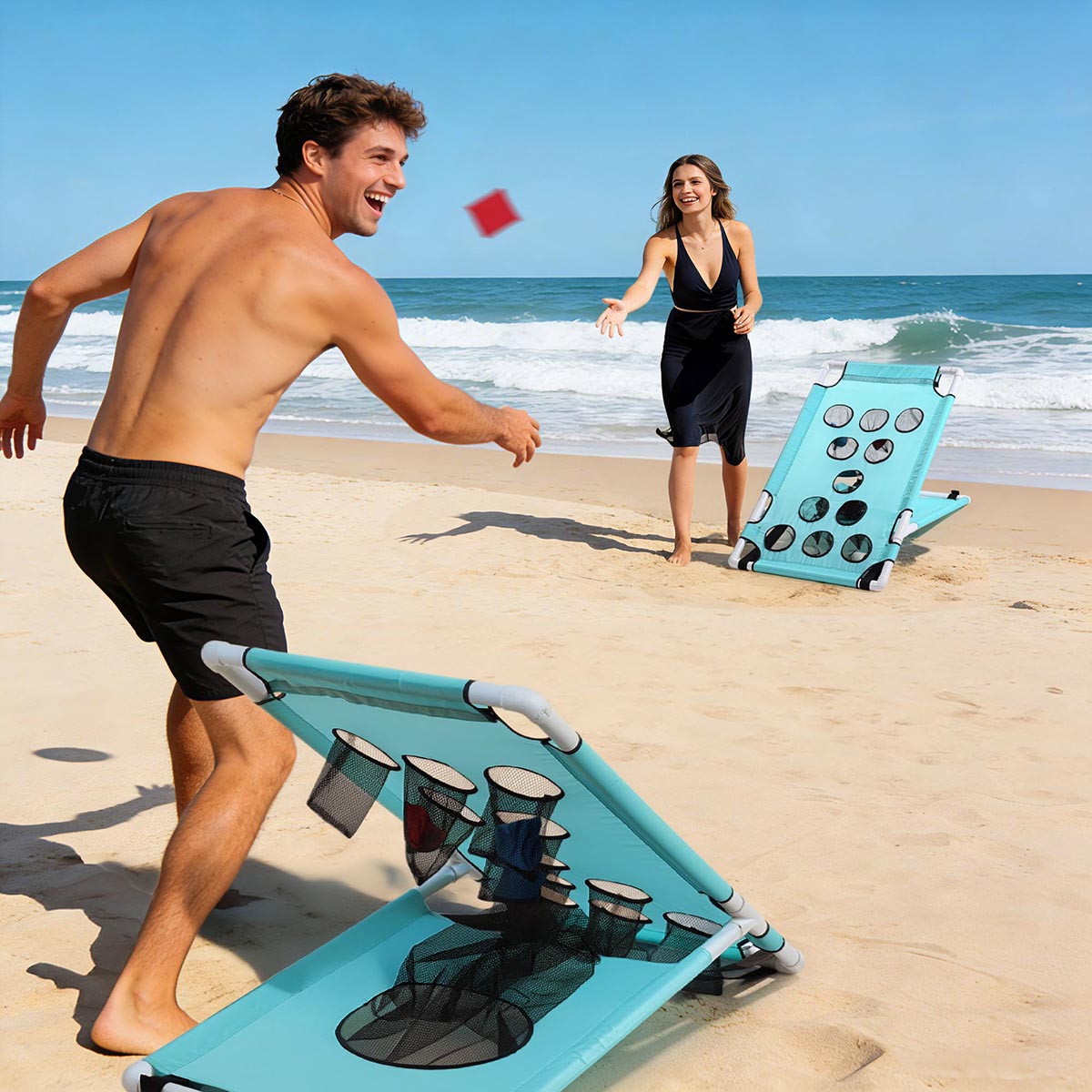 2 in 1 Bean Bag Toss Game Board Cornhole Sets