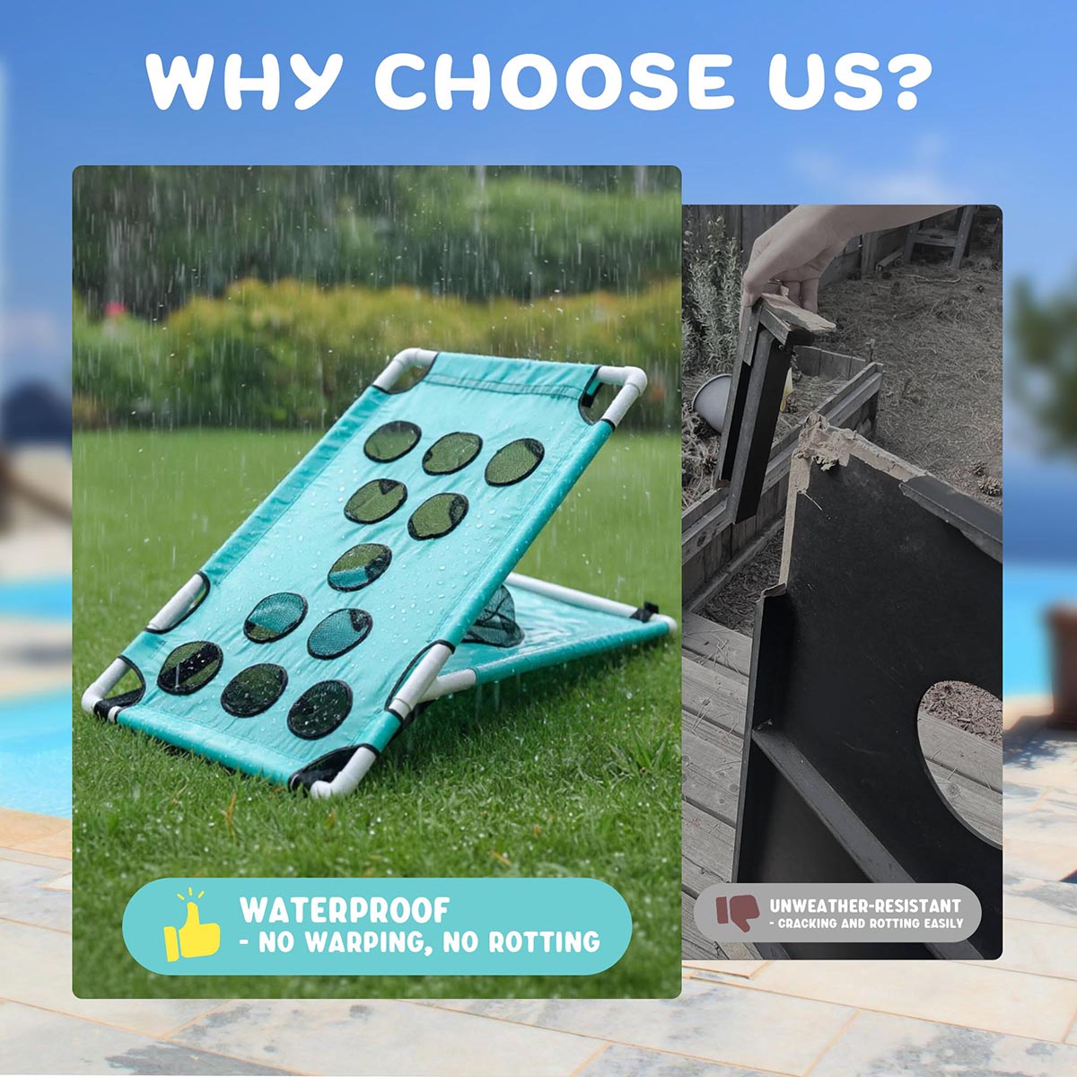 2 in 1 Bean Bag Toss Game Board Cornhole Sets