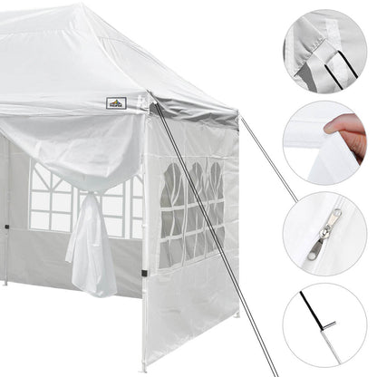 10x20ft Pop Up Canopy Tent with Sidewalls Waterproof White White