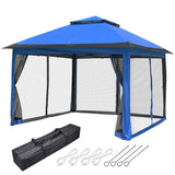 11x11ft Patio Canopy with Screen Steel Frame