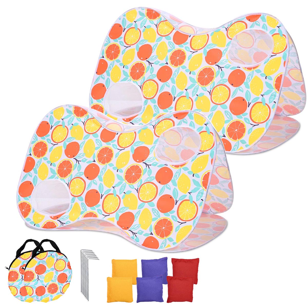 Popup Fabric Bean Bag Toss Game Board(2-Hole) Billboard, Orange 2ct/pk
