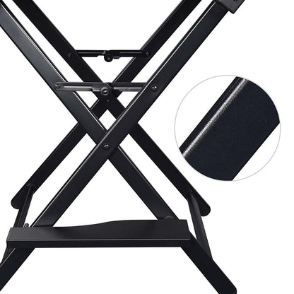 28" Black Directors Chair with Headrest Interview Chair Black