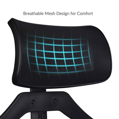 28" Black Directors Chair with Headrest Interview Chair Black