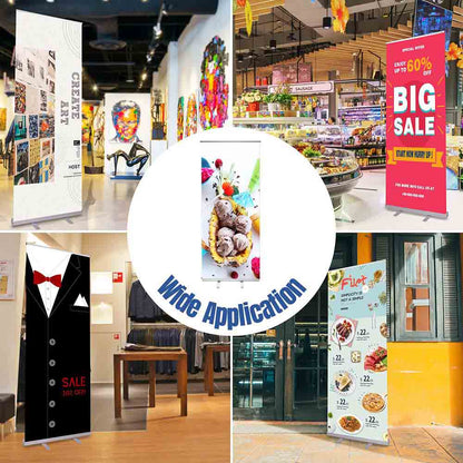 Aluminum Retractable Banner Stand with Legs 33"x79"